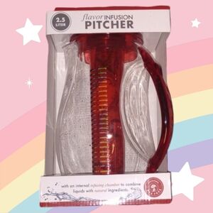 NEW plastic Red infused Fruit Water pitcher Red
